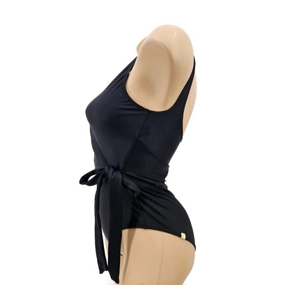 New Summersalt The Perfect Wrap One Piece Womens 4 Black  Swimsuit Bathing Suit - Picture 4 of 8